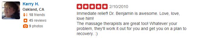 Benjamin Chiropractic Patient Testimonial